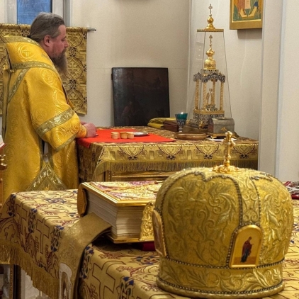 Архиерейское служение в канун Недели 29-й по Пятидесятнице. Бдение в храме прп. Серафима