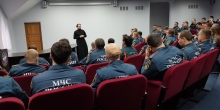 Диакон Виталий встретился с составом четвёртой пожарно-спасательной части г. Ноябрьск