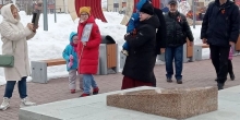 Прихожане храма пгт. Уренгой на акции, посвящённой Дню Победы