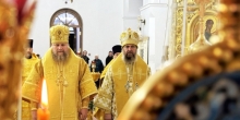 Архиерейское служение в день памяти Гурия Казанского в храме Петра и Павла г. Салехарда