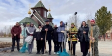 Уборка территории на Архиерейском подворье