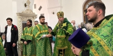 Архиерейское служение в канун праздника Пятидесятницы